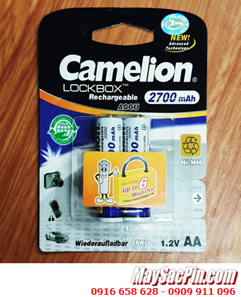 Camelion NH-AA2700LBP2; Pin sạc AA2700mAh 1.2v Camelion NH-AA2700LBP2 LockBox (Loại vỉ 2viên)